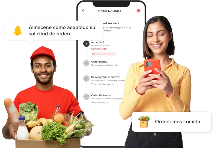 aplicación de entrega de comestibles a pedido como uber