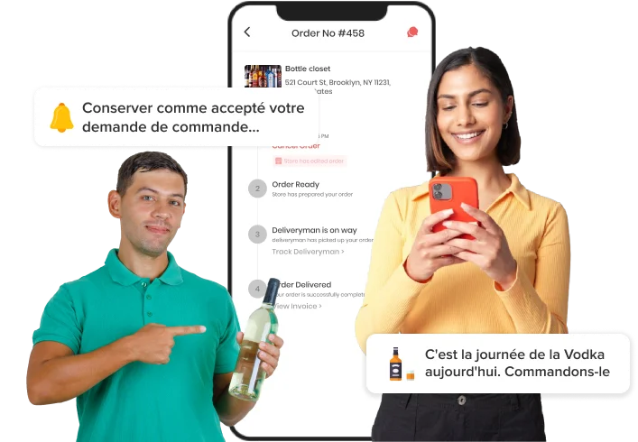 uber comme une application de livraison d'alcool pour un magasin de vin multi-endroits