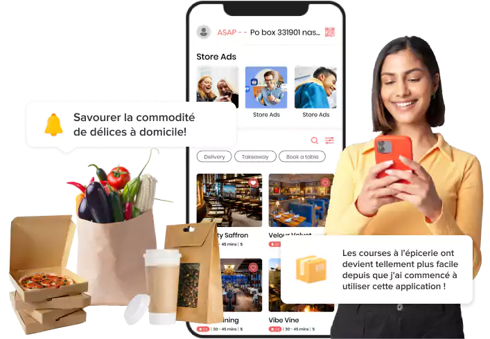 Fonctionnalités de l'application de la magasin EDelivery