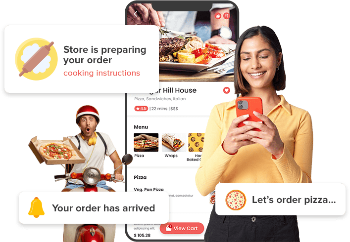 grocery ordering and delivery system for supermarket stores