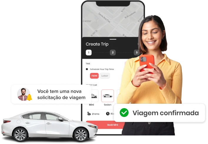 aplicativo móvel de reserva de táxi sob demanda