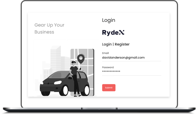 Visuels Web du panneau de chauffeur de taxi Rydex