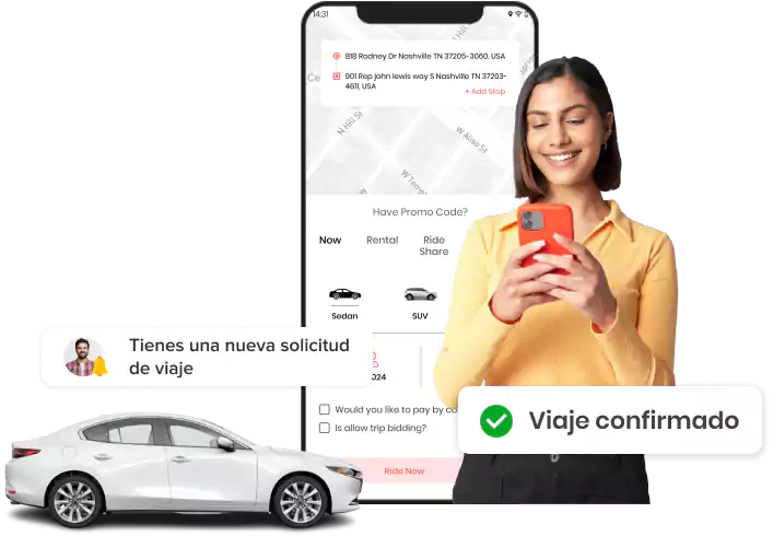 Aplicación Clon Lyft para negocios de transporte compartido