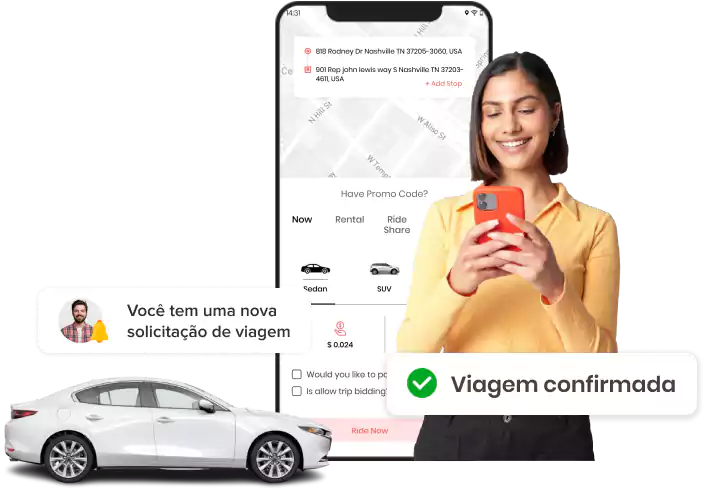 aplicativo clone lyft para negócios de carona