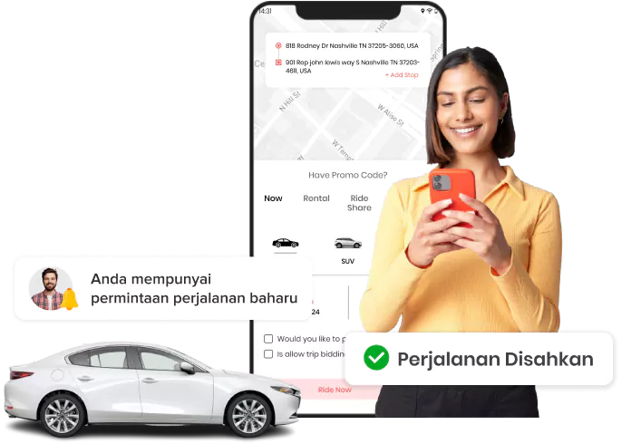 Aplikasi Teksi Label Putih