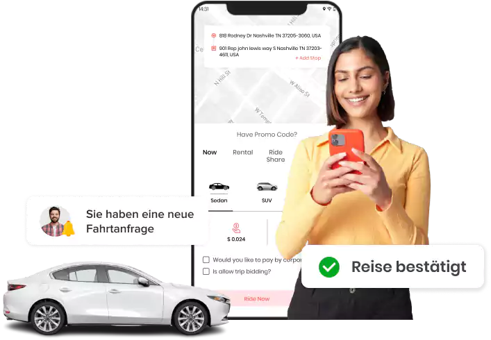 Lyft-Klon-App für das Mitfahrgeschäft