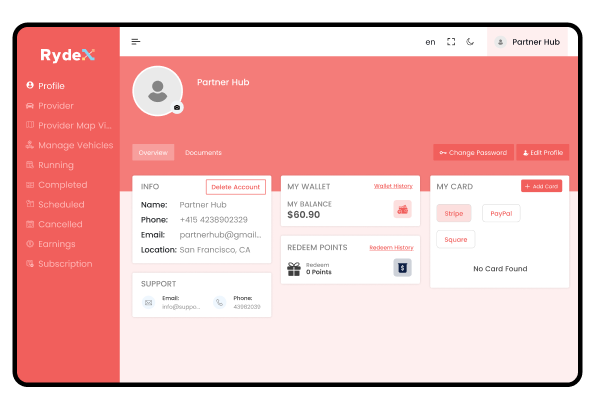 Bolt clone partner panel